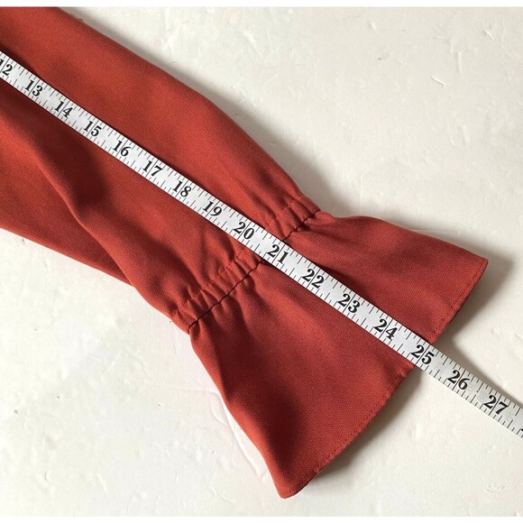 Worth New York Shirt Jacket Women S Terra Cotta Poet Sleeves Open Slit Back NWOT - Picture 11 of 14